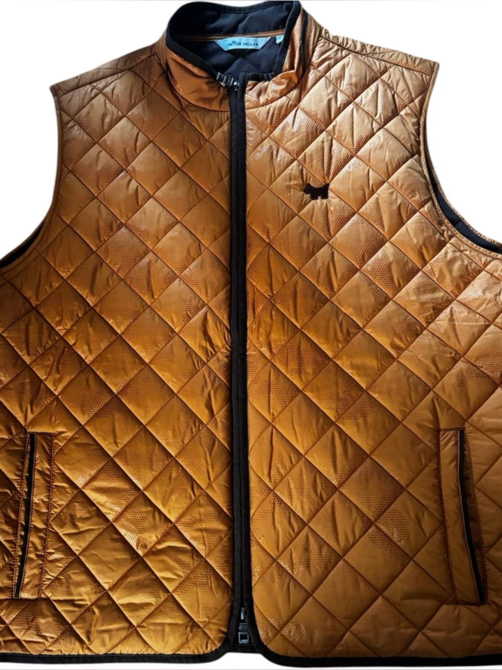 SCOTTY CAMERON GALLERY Peter Millar Essex Quilted Vest XXL Gold Brown Scotty Dog